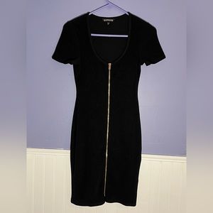Express Black Dress short sleeve ribbed